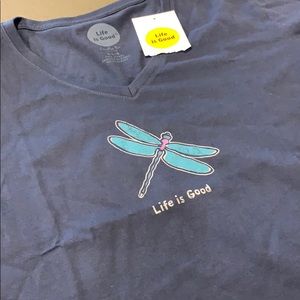 Life is Good dragonfly tee
